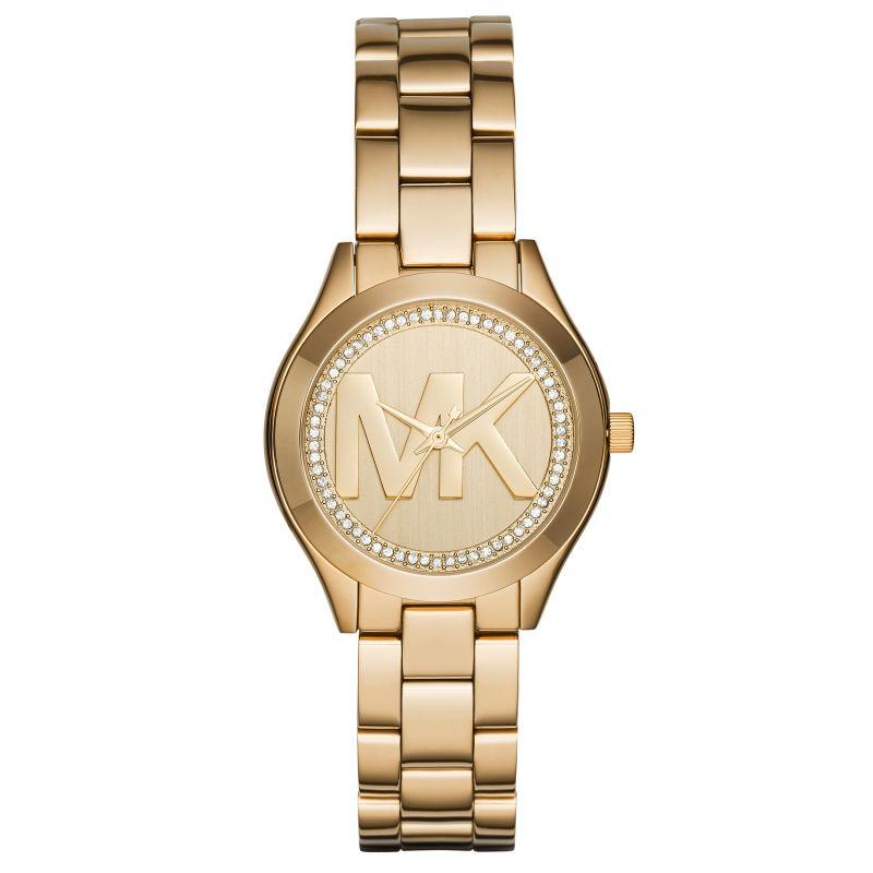 Michael Kors Ladies Mini Slim Runway Yellow Gold Watch - MK3477